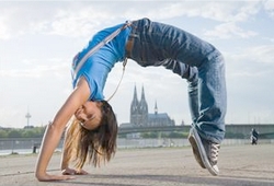 Brain plasticity - girl stretching Brain plasticity - girl stretching